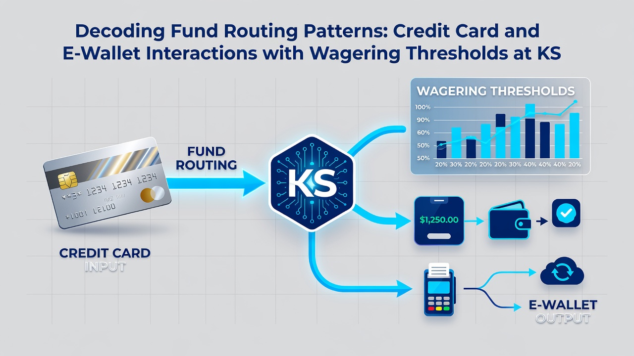 Grafiek van creditcard versus e-wallet routeringspatronen met focus op wagering thresholds