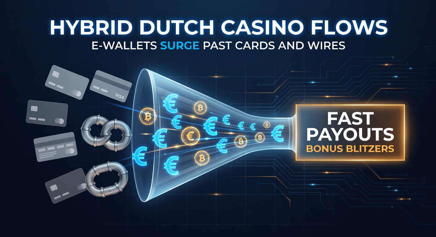 Grafiek van stijgende e-wallet transacties in Nederlandse online casinos, met pijlen die groei tonen ten opzichte van kaarten en bankoverschrijvingen