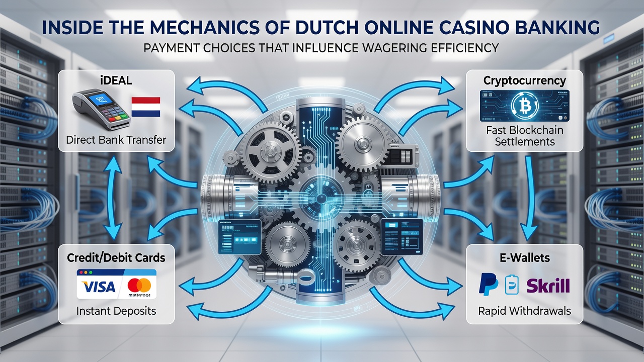 Diagram van transactie-stromen en uitbetalingscycli in Nederlandse casino-omgevingen