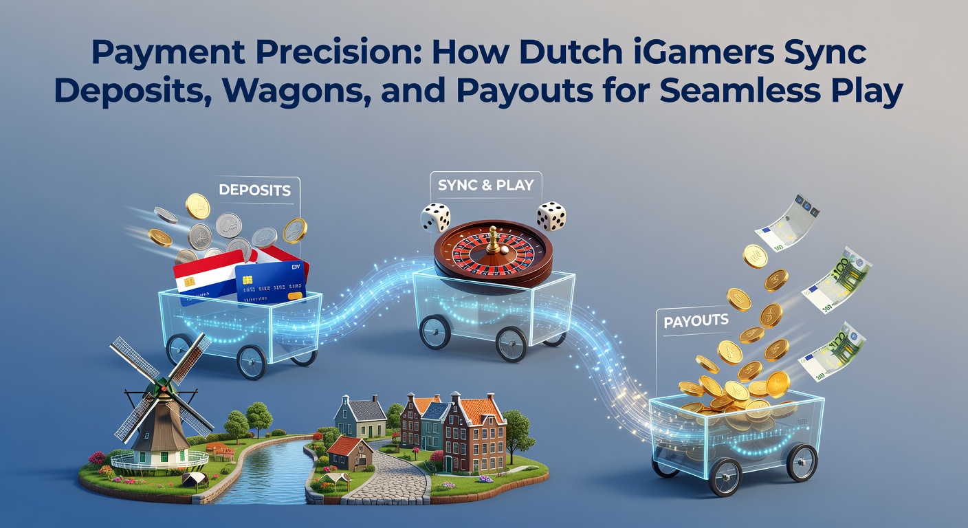 Speler aan een laptop met overlay van betaaliconen zoals iDEAL, crypto en bank, illustrerend naadloze synchronisatie van geldstromen in online gokken