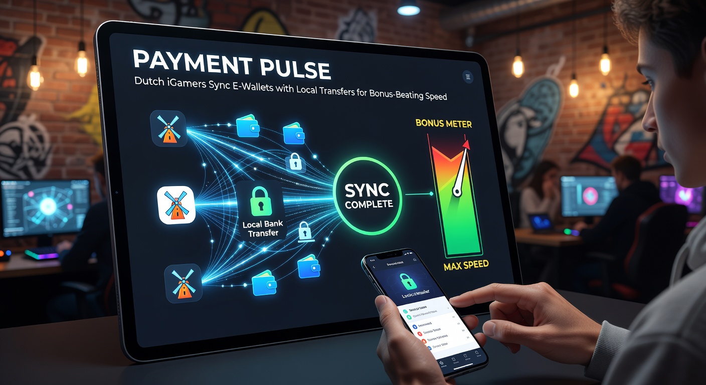 Speler aan tafel met smartphone, symboliserend snelle e-wallet en iDEAL-sync voor online casino-winsten in Nederland
