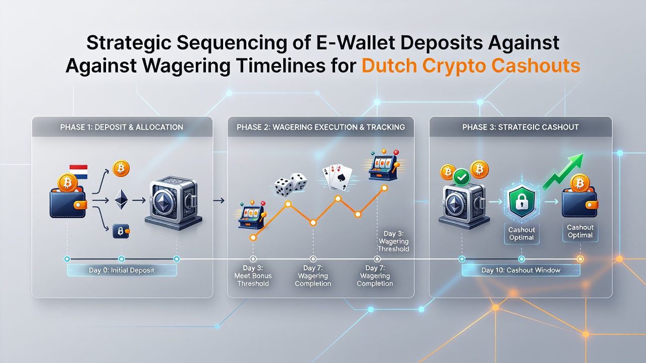 Diagram dat de sequencing van e-wallet deposits en wagering timelines illustreert in Nederlandse online casino context